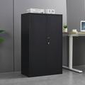 Metal Storage Cabinet with Locking Doors and 2 Adjustable Shelf Office Storage Cabinet Folding Storage Locker Cabinet for Home School Garage