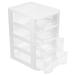 Home Accents Decor Desktop Storage Cabinet Drawers Bins for Shelves Bathroom Organizer Office Case Multifunction White Plastic Student
