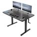 MOWENTA Manual Height Adjustable x 30 inch Stand Up Desk Black Solid One-Piece Table Top Black Frame Standing Workstation with Hand Crank DESK-KIT-CB5B