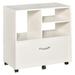 MOWENTA 29 File Cabinet Office Storage Organizer with 4 Shelves Wheels and Bottom Drawer for Legal and Letter Sized Files White