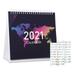 Stickers Calendar Tabletop Standing Desk 2021 Full Year Turn The Page Coil Office