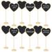 12Pcs Mini Heart Chalkboards Black Board with Stand for Message Board Signs