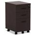 MOWENTA ALEVA572816MY 15.88 in. x 20.5 in. x 28.38 in. Valencia Series 3-Drawer Mobile File Pedestal - Mahogany