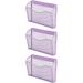 Wall File Holder Organizer 3 Pockets Purple Hanging file Organizer Wall Mount Mail Magazine Rack for Home Office Supplies Organization