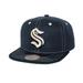 Men's Mitchell & Ness Deep Sea Blue Seattle Kraken Energy Contrast Natural Snapback Hat