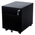 MOWENTA 2-Drawer Mobile Rolling File Cabinet Under File Cabinet with Lock Desk Storage for Home Office Fully Assembled Black