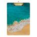 ALAZA Summer Beach Turquoise Sea Clipboards for Kids Student Women Men Letter Size Plastic Low Profile Clip 9 x 12.5 in Silver Clip