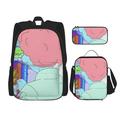 The second best hospital in the galaxy 3pcs Kids Game Backpack Unisex Universal School Bag with Insulated Lunch Bag Tote And Pencil Case Box Pouch