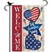 HGUAN Three Stars 4th of July Garden Flag HGUAN American Star Flag and Strip Floral Welcome Small Garden Flag Double Sided Yard Flag Independence Day Memorial Day Yard Outdoor Decor