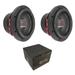 Pair of Massive Audio SUMMO64S 6 800 Watt Dual 4 Ohm Shallow Mount Subwoofer