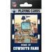 MasterPieces Officially Licensed NFL Dallas Cowboys Fan Deck Playing Cards - 54 Card Deck