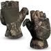 Camouflage Hunting Gloves Pro Anti-Slip Windproof Camo Convertible Glove Flip Top Fingerless Gloves Pop-Top Mittens Unisex Archery Accessories Hunting Camping Hiking Climbing Outdoors Gear