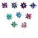 ZPAQI 9pcs Sequins Pinwheels Colorful Wind Spinners Garden Party Pinwheel Wind Spinner for Patio Lawn