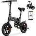 HOVSCO 14 Folding Electric Bike 30 Miles Range & 19mph Max Speed LCD Display with App Control Adjustable Seat 450W Commuter Electric Bicycle for Adults