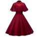 Ersazi Summer Clothes for Women In Clearance Woman Solid Color Lace Long Dress Cape Stand Collar Shawl Two-Piece Doll Collar Sling Dress Womens Dresses Wine S