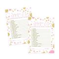 Princess Word Scramble Game Baby Shower 25 Pack - Unscramble Activity Cards for Guests - Pink and Gold Twinkle Little Star Theme - 5 x 7 Size Set - Paper Clever Party