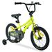 Kids Bike 16 for Boys and Girls Bicycle with Auxiliary Wheel V-brake 85% Pre-assembled Suit for 4-7 Years Old Yellow