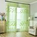 WANYNG Curtain Curtain 48 Inch Length Leaves Sheer Curtain Tulle Window Treatment Voile Drape Valance 1 Panel Fabric Green