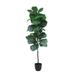 49 Artificial Green Fiddle Leaf Fig Tree in a 5.5 Black Matte Contemporary Pot (28 Leaf)