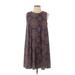 New Directions Casual Dress - A-Line High Neck Sleeveless: Burgundy Dresses - Women's Size Large