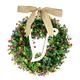 Pedty 1PC Unique Last Name Year Round Front Door Wreath with Bow Welcome Sign Garland Creative 26 Letter Farmhouse Wreath for Front Door All Seasons Outside Hanger Decor Gift Decorative Plaque