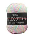 Dopebox Colorful Hand Knitting 50g Knitting Crochet Milk Soft Baby Cotton Wool Yarn Colorful Hand Knitting Baby Milk Cotton Crochet Knitwear Wool DIY Home Decor Christmas Gift Diy Knitting Diy (F)