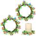 Candle Ring Easter Front Door Wreath Simulation Berry Iron Wire Green Eucalyptus Outdoor Home Decor Lighthouse 4 Pcs