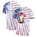 Men's Ripple Junction White/Red John Cena Never Give Up American Flag Tie-Dye T-Shirt