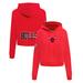 Women's Pro Standard Red Chicago Bulls Classic FLC Cropped Pullover Hoodie