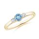 Classic Aquamarine and Diamond Three Stone Engagement Ring