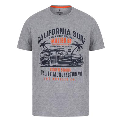 T-Shirts Armagh Motif Cotton Jersey T-Shirt in Light Grey Marl - South Shore / S - Tokyo Laundry
