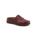 Extra Wide Width Women's San Marc Tooled Casual Mule by SoftWalk in Dark Red (Size 12 WW)