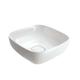 Basin Sink Countertop Cloakroom Ceramic Bowl Bathroom Square White 400mm