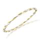 9ct White Yellow Gold Woven Tube Twist Bangle Bracelet 4mm - BNNR02384