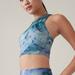 Athleta Tops | Athleta Conscious Crop Printed A-C Tie Dye Sz Small Blue Padded High Neck Soft | Color: Blue | Size: S