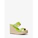 Michael Kors Lucinda Leather Wedge Sandal Green 7