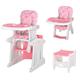 3 in 1 Convertible Baby High Chair Booster Seat Table and Chair Set Adjustable