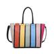 MultiColour Striped Medium Tote Shoulder Handbag