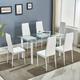 Glass Dining Table Set of 6 Kitchen Dining Table With 6 Chairs