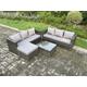 Wicker Rattan Garden Furniture Sofa Set with Square Coffee Table Big Footstool 7 Seater Outdoor Rattan Set