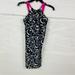 Athleta Dresses | Athleta Stretch Built In Bra Halter, Tie Back Floral Swirl Mini Active Dress Xs | Color: Black/Pink | Size: Xs