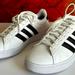 Adidas Shoes | Adidas Men's Grand Court - White W Black Stripes Men's 9.5 - Like Puma Nike | Color: White | Size: 9.5