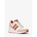 Michael Kors Shoes | Michael Kors Mabel Color-Blocked Signature Logo Trainer 6.5 Dahlia Multi | Color: Red | Size: 6.5