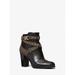 Michael Kors Shoes | Michael Kors Outlet Kincaid Studded Logo Trim Ankle Boot 6.5 Blk/Brown New | Color: Black | Size: 6.5