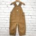 Carhartt One Pieces | Boys Carhartt Brown Overall Bibs Flannel Lined Double Knee Cotton Sz 24 Months | Color: Brown | Size: 24mb