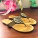 Coach Shoes | Coach Coin Logo Flip Flop Sandals | Color: Brown/Tan | Size: 8 B