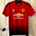 Adidas Shirts | Manchester United Home Kit Top Sz S | Color: Black/Red | Size: S