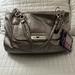 Coach Bags | Genuine Coach Satchel Bag In Pewter Metallic Leather W/ Silvertone Hardware-Euc | Color: Gray/Silver | Size: 15” X 11” X 3”