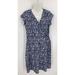 Athleta Dresses | Athleta Faux Wrap V-Neck Floral Print Dress M | Color: Blue/White | Size: M