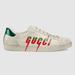 Gucci Shoes | Euc Men’s Sz 11.5 (Euro Sz 45) Gucci Ace Blade Sneakers In Ivory/Multicolors | Color: Green/Red | Size: 11.5